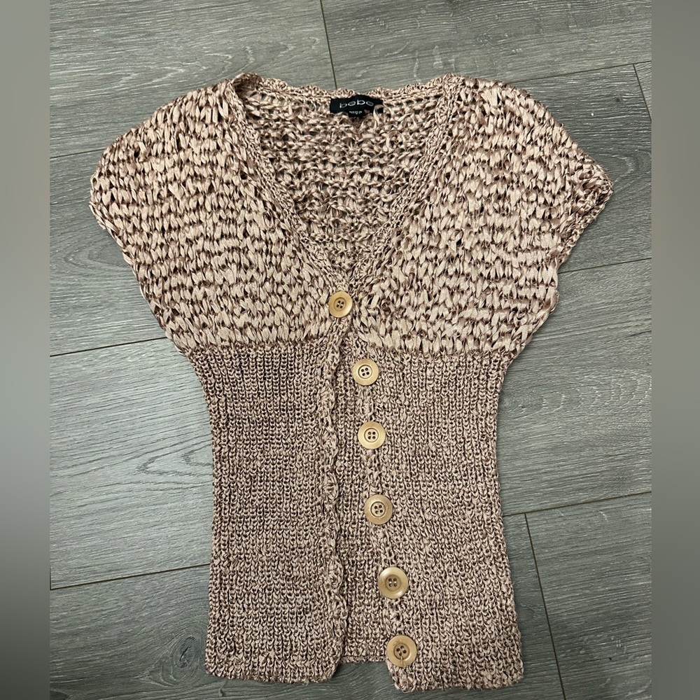 Bebe Womens Button Top